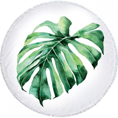 Serviette De Plage Ronde - Microfibre - 150 X 150 Cm - Pour Plage Piscine Camping Yoga - 1 Pièce (1/3)