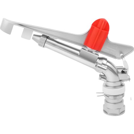 Pistola pulverizadora de riego, ajustable 360°, de alta presión, color plata. (1/2)