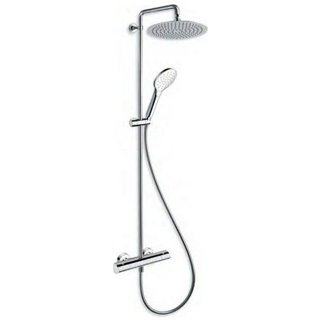 Cristina Ondyna – Colonne de douche thermostatique finition métal – Pomme haute en laiton – Jet pluie – Longueur flexible – PF48651 (1/3)