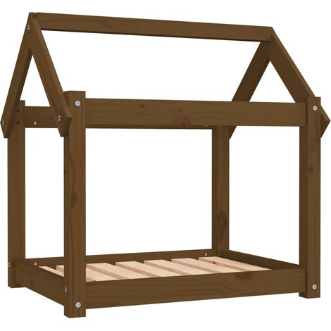 Lit pour chien panier canapé confortable 71 x 55 x 70 cm bois de pin solide marron