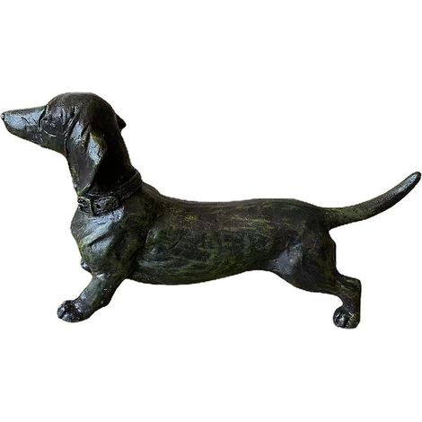 Statuette décorative de collection en résine de style vintage représentant un teckel (1/5)