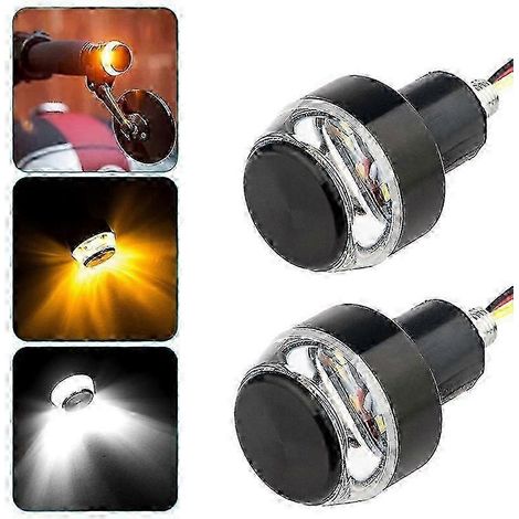 2 Stück 12V CNC-Blinker Motorrad LED Lenkerendblinker für 22mm Lenker Blinklicht für Lenker Edition 0620