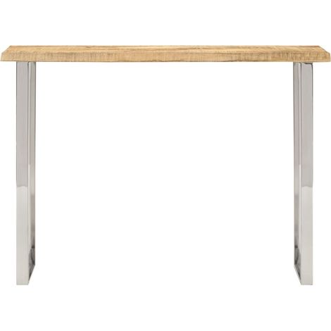 Table console，Table d'appoint，Bout de canapé，Meuble d'entrée à live edge 105x33x76 cm bois de manguier massif