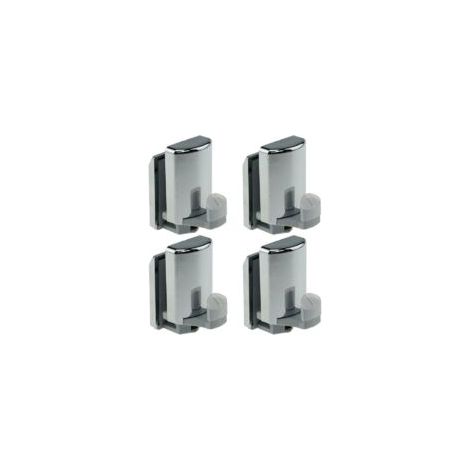 Lot de 4 crochets inférieur de porte de douche, chromé / roulettes, YQ-1012