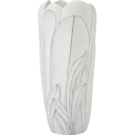 Dmora - Vase Brabbia, Dekorationszubehör, Dekoratives Artikel, Einrichtungszubehör, 31x31 h69 cm, Weiß