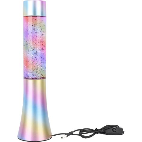 Ortviai Lampe à liquide scintillant 33 cm, USB, LED changeante arc-en-ciel, ambiance relaxante pour bureau ou chambre (1/5)