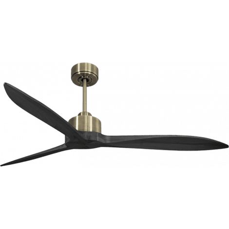 Modulo Latino Slim - Super destratificateur et ventilateur DC 132 cm laiton pales bois noir idéal 26 à 40 m² (1/5)