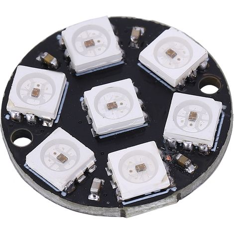 10 Stück LED-Treiber-Entwicklungsplatine, rund, mit integrierter Farbbeleuchtung, CJMCU 7 Bit, WS2812, 5050 RGB (1/5)