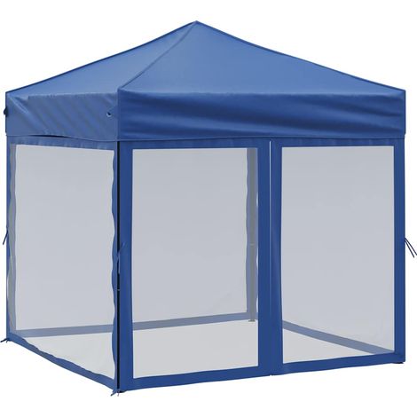 vidaXL Carpa para fiestas plegable con paredes laterales azul 2x2 m (1/2)
