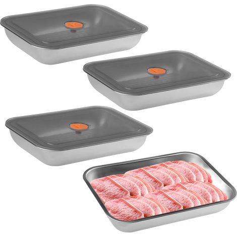 4 x Stainless Steel Food Storage Containers (1/5)