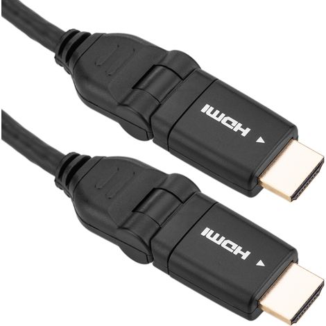 BeMatik - HDMI-HDMI mâle vers A-Un mâle de 1 m avec rotation à 180 degrés (1/5)