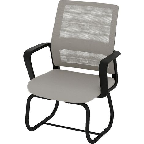 Sedia da ufficio moderna grigio/nera con struttura metallica e schienale in rete HOMVRA (1/5)