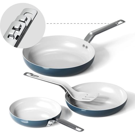 Set de poêles antiadhésives induction 3 pièces (20/24/28 cm) céramique non toxique