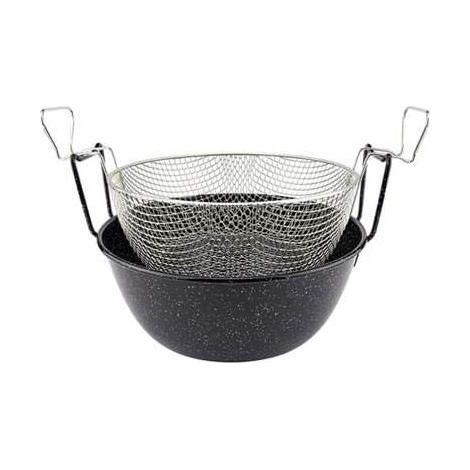 Friggitrice con cestello in ferro smaltato Cm 26