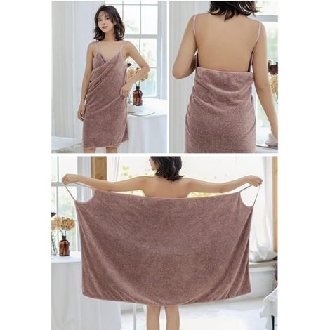 Serviette de bain avec bretelles, serviette de bain en microfibre, séchage rapide, peignoir de bain, femme,serviette de bain (1/5)