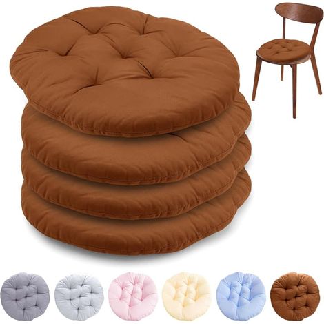 Lot de 4 pour chaises de Cuisine fabriqués, Coussin de Siège Rond Confortable, Coussins de Chaise de Cuisine 40x40 cm, Rembourrage en éponge et, pour Salle à Manger, Salon, Chambre d'étude (1/5)