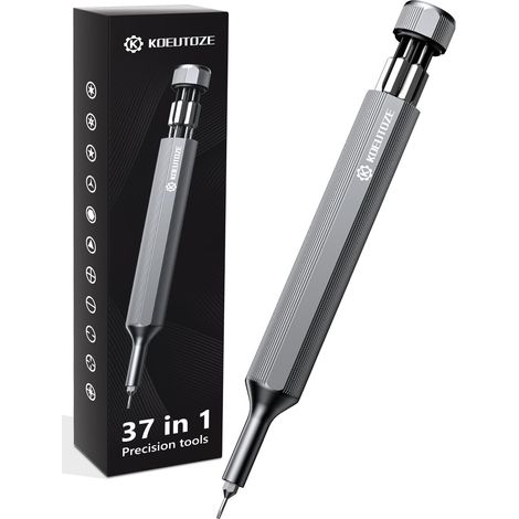 37 en 1 Kit de Tournevis de Précision, Multifonction Tournevis avec 36 Embouts S2 et Support Magnétique, Kit Réparation pour 15, PC, Switch, Lunettes, Montres (1/5)