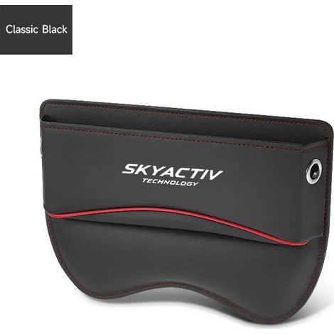 Poches de rangement en cuir noir pour l'espace entre les sièges auto Mazda 3 BK 6 GG GH GJ CX3 CX5 CX30 CX7 CX8 CX9 MX5 RX8 Skyactive (1/5)