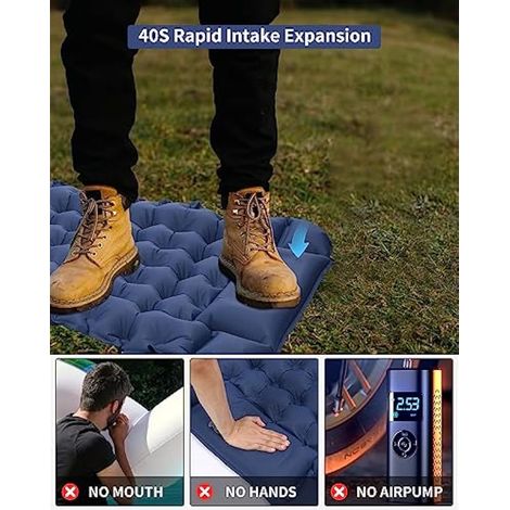 Matelas De Camping, Autogonflant, Coussin D'air Ultraléger, Gonflable Avec Pompe à Pied, Pour Randonnée, Tapis De Sol Camping, Couchage, Pour Voyage. (1/3)