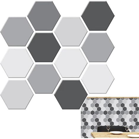 Crédence Carrelage Adhésif Hexagonal Décalcomanies Hexagonales 3D  Crédence autocollante Élégant Et Écologique Pour Salon De Thé Au Lait Et (1/5)