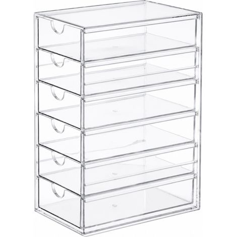 Boîte de rangement de capsules de café de bureau, type tiroir, anti-poussière, multicouche, grande capacité, style vertical à six niveaux (1/5)