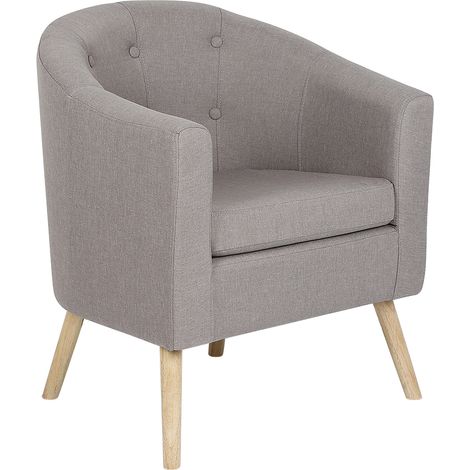 Hofuton Tissu Fauteuil Salle à Manger Salon Bureau Réception Gris Design Scandinave 64cm x60cm x70cm (1/5)