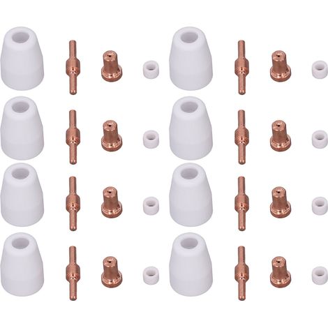 Ensemble de 110 pièces de consommables de découpe plasma adaptés aux torches de découpe plasma Cut40 50 et PT31 LG40. (1/5)