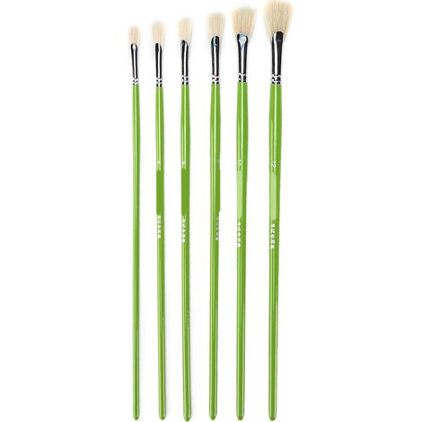 6Pcs Paintbrush Easy Clean Polished Basswood Comfortable Hold Painting Pen for Drawing Artwork (1/5)