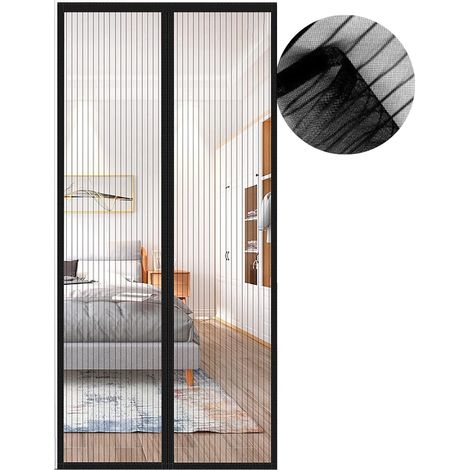 Magnétique Moustiquaire pour Porte, 70x210 cm Rideau de Porte Antimoustique, Noir Moustiquaire Mailles ultra fines pour Couloirs, Portes, Patio, Fermeture Automatique (1/5)