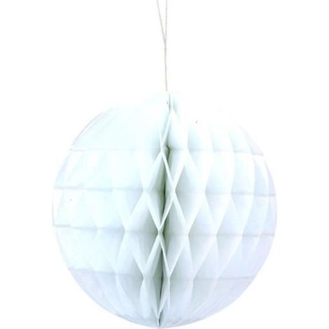Paper Garland - Christmas Decoration - 10 Pieces - 12 Inches - White - Round Shape (1/3)