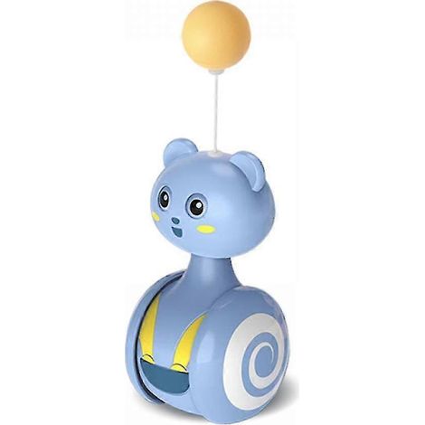 Jouet interactif pour chat Tumbler : Balle portable en plastique avec fausses plumes, jouet de dessin animé pour chat, jouet de jeu pour chaton, soulagement de l'anxiété animale, plastique A923-459 (1/5)