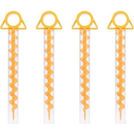 Picchetti a spirale per tenda, picchetti per tenda, picchetti a spirale in plastica robusta da 30 cm per tende, trampolini, animali domestici con tubo, confezione da 4