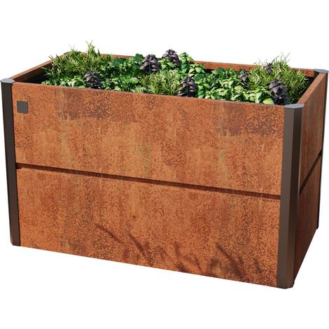 PRIMEYARD 150 x 85 x 77 cm Hochbeet Nele, Cortenstahl, Rost-Optik