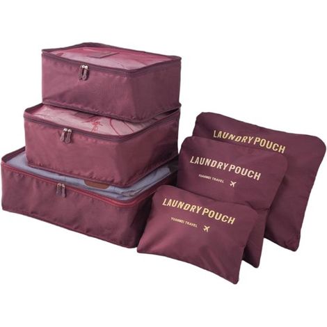 Set di 6 organizer multifunzionali per bagagli - Accessori da viaggio per valigie o borse da viaggio con scomparto per scarpe - Azzurro cielo (1/5)
