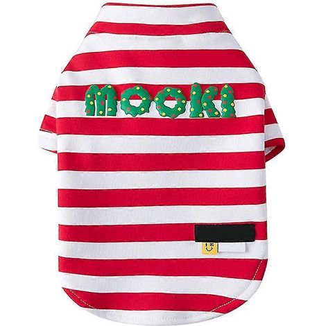 Camisetas de algodón para perros pequeños y grandes, camisetas de rugby a rayas suaves (1/5)