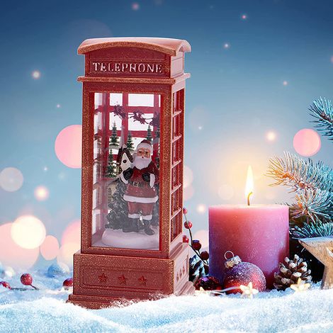 Beleuchtete Weihnachtsdekoration: Telefonzellenlaterne (1 x Öllampenkasten) Schneemann 12 x 5 cm (1/5)