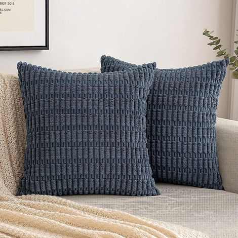 3er-Pack dekorative Kissenbezüge aus Cord (45 x 45 cm), weicher, gestreifter Cord-Kissenbezug, Boho-Wohnaccessoires fürs Wohnzimmer