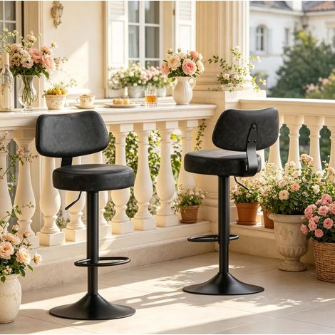 Set di 2 sgabelli da bar 41 x 41 x 84-109 cm, antracite, girevoli e regolabili (1/5)