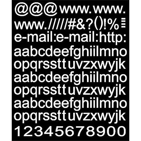 Kit Lettere Adesive Web, Bianco