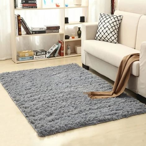 Ultraweicher, moderner Wohnzimmerteppich – Grau – Synthetik – Modern – 120 cm (1/4)