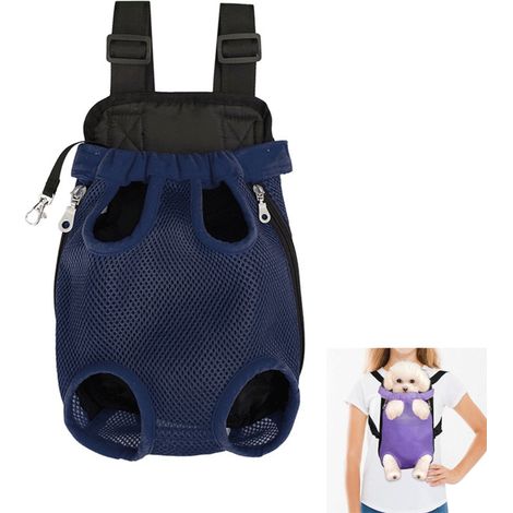 Zaino per animali domestici - Borse per il trasporto - Zaino per animali domestici - Lunghezza schiena 25 cm - Borsa per il trasporto di cani - Borsa per cani - Tracolla per cani - Cinghie anteriori r (1/5)
