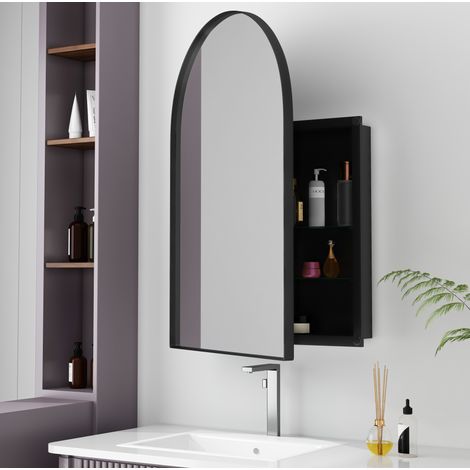 Mobile bagno specchio ad arco in metallo nero OKMYHOME (1/5)
