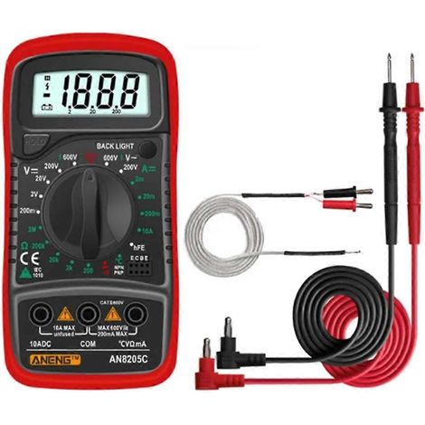 ANENG AN8205C Digitales Multimeter AC/DC Amperemeter Volt Ohm Multimeter Tester mit Thermoelement LCD-Hintergrundbeleuchtung Tragbar (1/5)
