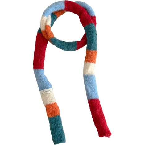Elegante bufanda y bolso de mano para mujer - rojo y azul arroz