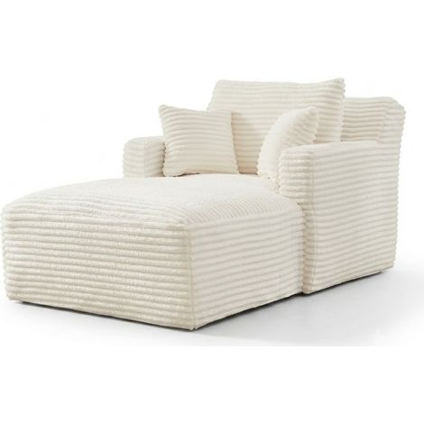 ELVMI Chaise longue Convertible con Cojín, sin Montaje, en Pana, Cream (1/5)