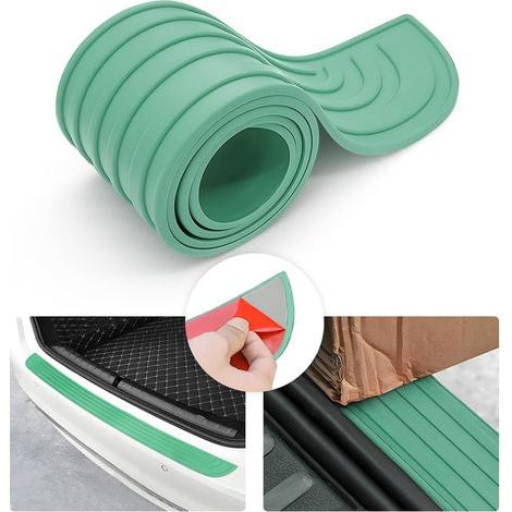 Protection de pare-chocs arrière pour voiture, protection universelle en caoutchouc noir anti-rayures et antidérapante pour hayon de la plupart des voitures (vert/104x9CM) (1/4)