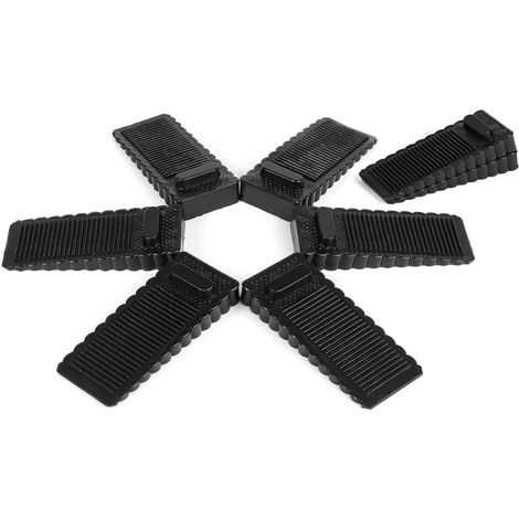 Lot de 6 Butées de Porte en Caoutchouc - Noir - Design Empilable Antidérapant - Maintien Sécurisé des Portes - Maison et Bureau - 10x4 cm (1/5)