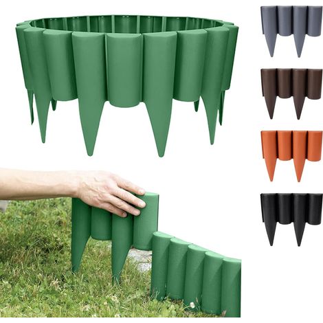 2,5m Bordure de jardin rebord de jardin palisade pelouse parterre Aspect bois vert (1/5)