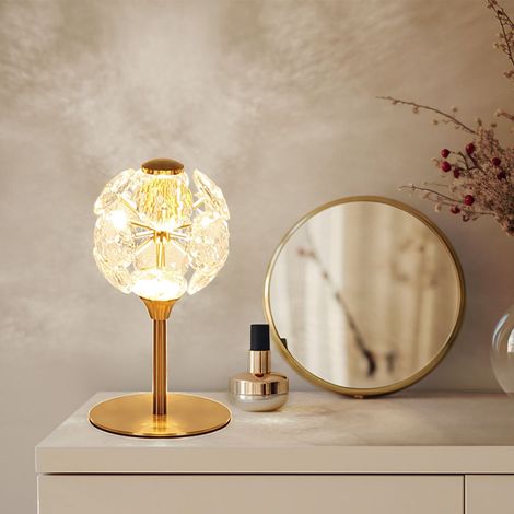 LED Tischlampe Nachttischlampe gold Tischleuchte Wohnzimmerlampe H 26,5 cm (1/5)
