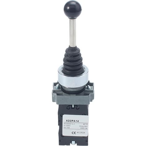 Interrupteur joystick à verrouillage à quatre positions, 4 contacts normalement ouverts, pour contrôle de circuit AC/DC 50 Hz, noir (1/5)